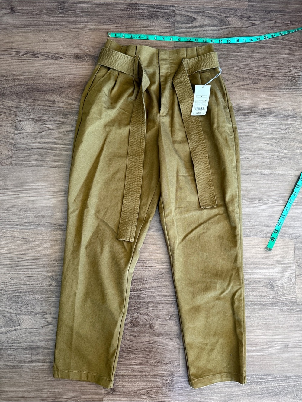 NWT Target A New Day High-Rise Olive Paperbag Trouser 4